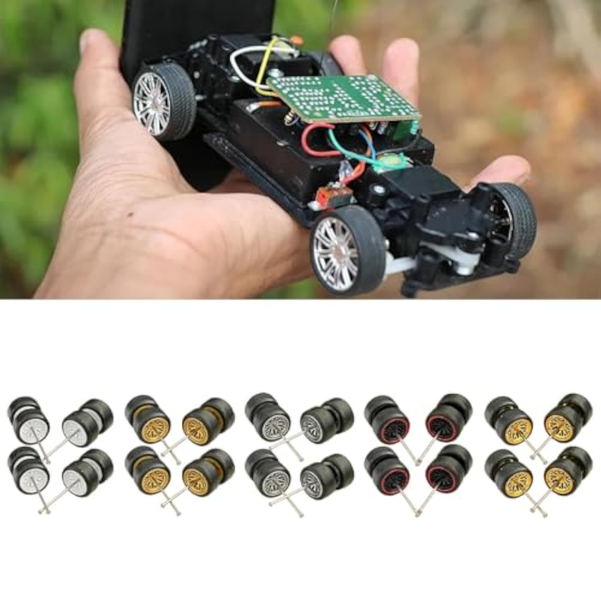 8X 1/64 Scale White Simulation Model Car Wheels